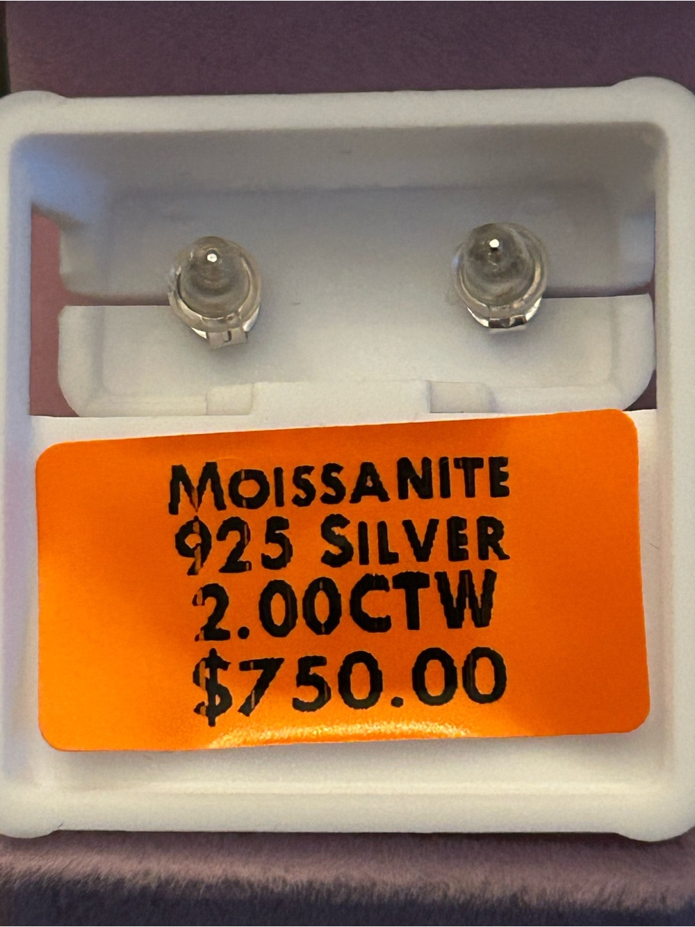 2.00CTW Moissanite 925 Sterling Silver Star ⭐️ Dangle Drop Push Back Earrings - Picture 2 of 11